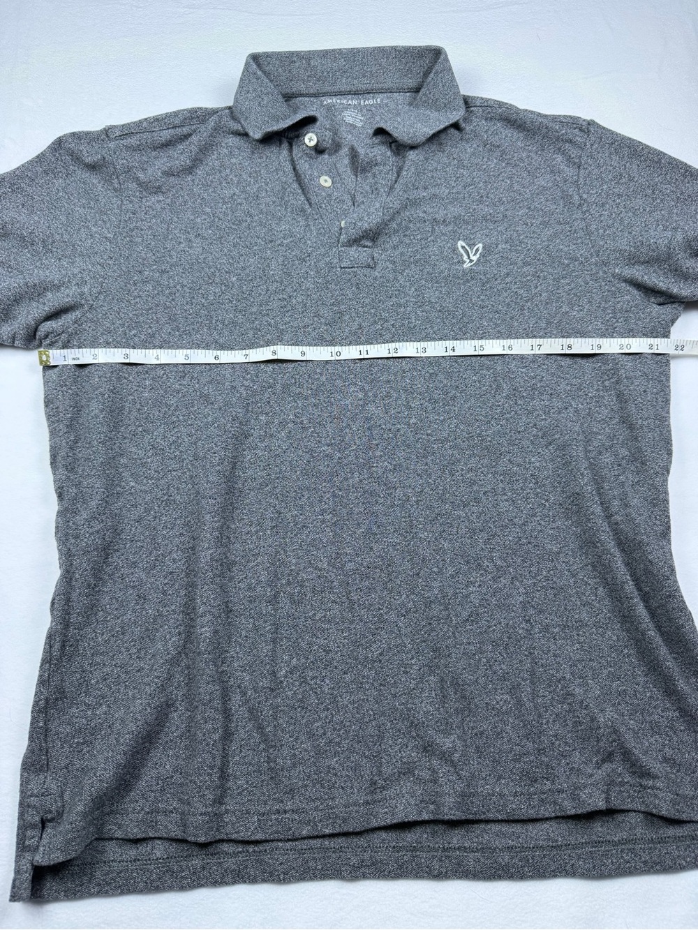 Men’s American Eagle Standard Fit Gray Polo Shirt - Size Large - 100% Cotton - Picture 4 of 7